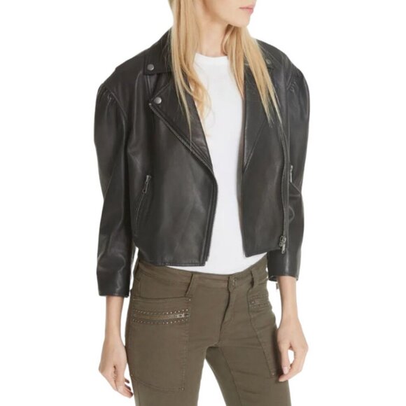 Brand New with Tags Joie Black Leather Jacket Classic and Versatile Style - Picture 4 of 16